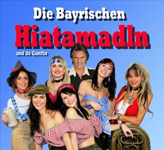 plakat bayrische hiatamadln und da guntha oktoberfest 2